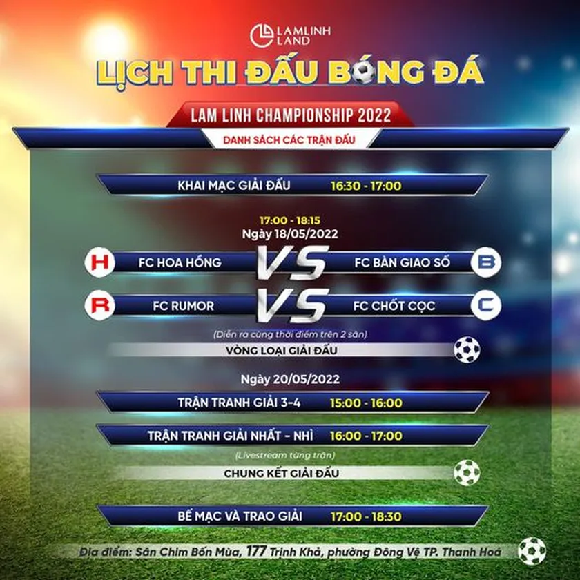 Khai mạc giải bóng đá sân 7 Lam Linh ChampionShip 2022